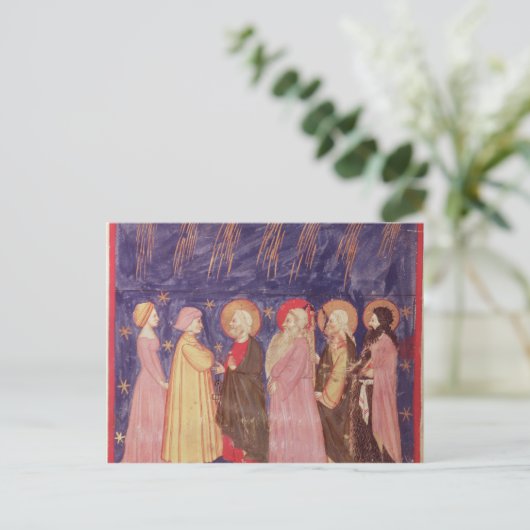 Dante en Beatrice met de Zagen van het Paradijs Briefkaart (Staand voorkant)