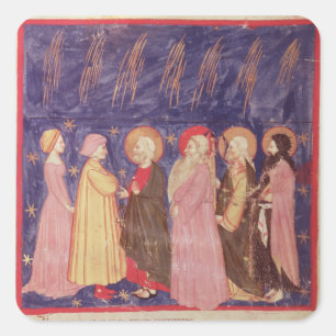 Dante en Beatrice met de Zagen van het Paradijs Vierkante Sticker