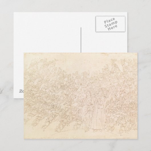Dante en Beatrice, van Dante's 'Divine' Briefkaart (Voorkant / Achterkant)