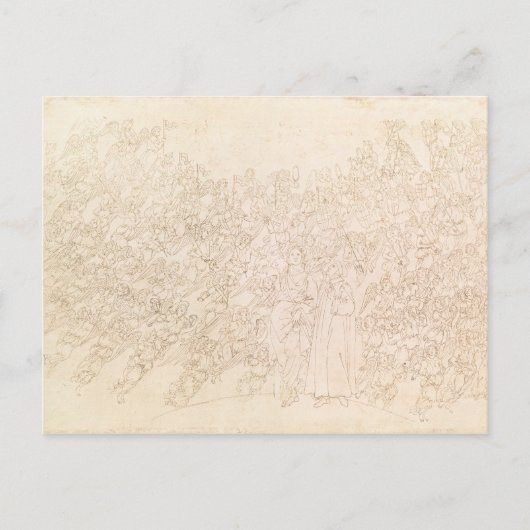 Dante en Beatrice, van Dante's 'Divine' Briefkaart (Voorkant)
