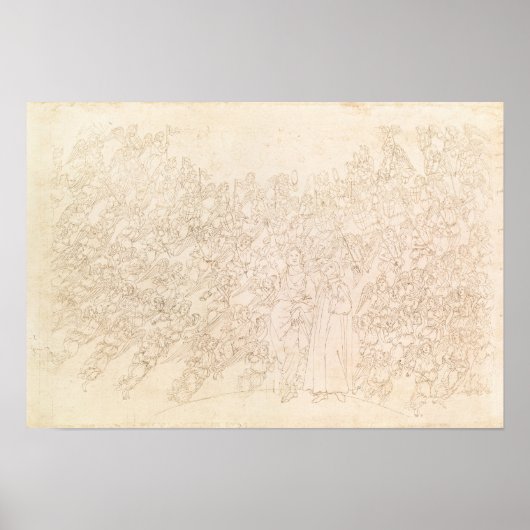 Dante en Beatrice, van Dante's 'Divine' Poster (Voorkant)