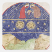 Dante en Beatrice Vierkante Sticker (Voorkant)