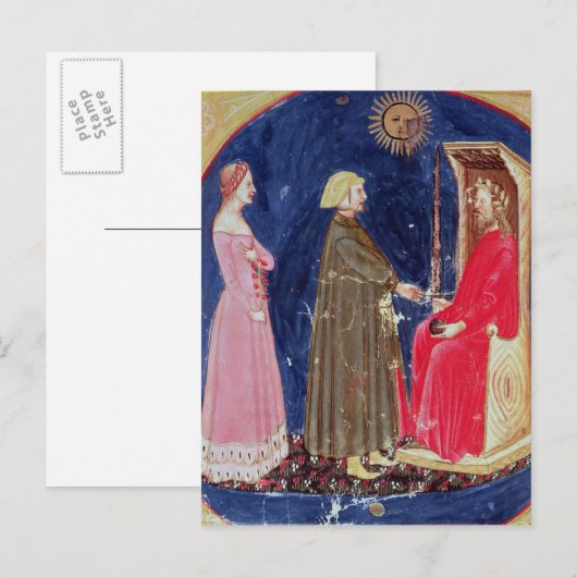 Dante en Beatrice voor Justinien Briefkaart (Voorkant / Achterkant)