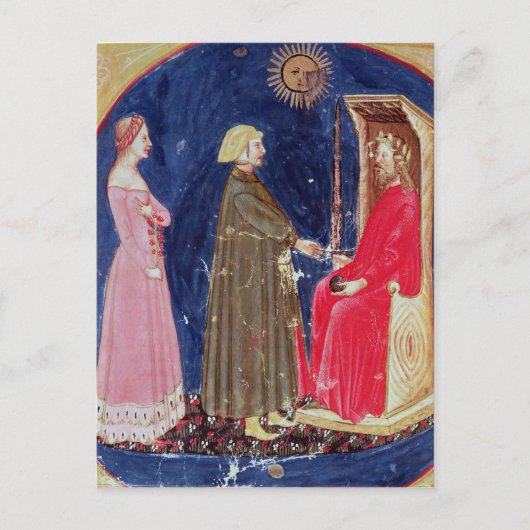 Dante en Beatrice voor Justinien Briefkaart (Voorkant)