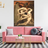 Dante en Vergilius in de hel (door Bouguereau) Canvas Afdruk (Insitu (Woonkamer))