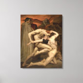 Dante en Vergilius in de hel (door Bouguereau) Canvas Afdruk (Voorkant)