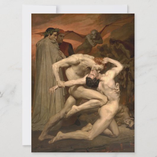 Dante en Vergilius in de hel (door Bouguereau) Kaart (Voorkant)