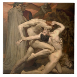 Dante en Vergilius in de hel (door Bouguereau) Tegeltje