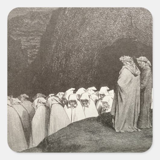Dante en Virgil - Hypocrites Sticker (Voorkant)