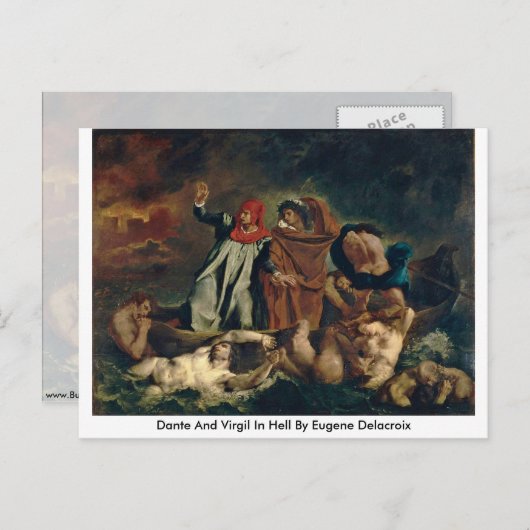 Dante en Virgil in de hel door Eugene Delacroix Briefkaart (Voorkant / Achterkant)