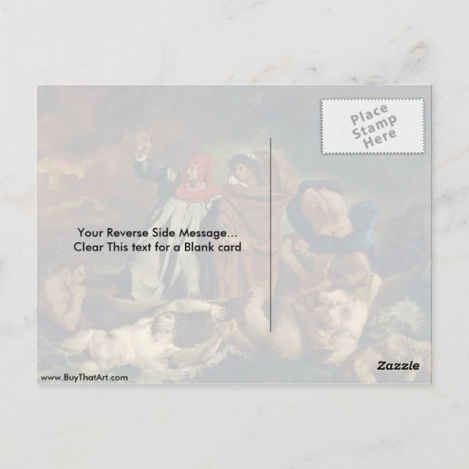 Dante en Virgil in de hel door Eugene Delacroix Briefkaart (Achterkant)