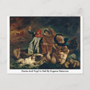 Dante en Virgil in de hel door Eugene Delacroix Briefkaart