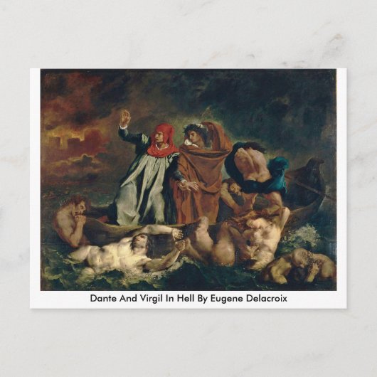 Dante en Virgil in de hel door Eugene Delacroix Briefkaart (Voorkant)