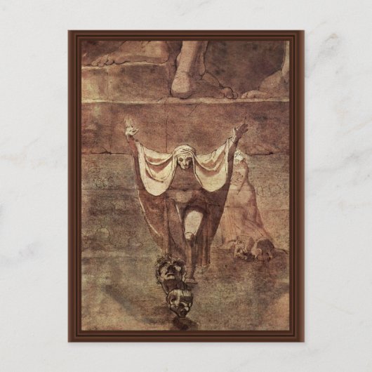 Dante en Virgil in het Ijs van Kozythus. Door Briefkaart (Voorkant)