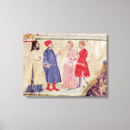 Dante en Virgil met Francesca da Rimini Canvas Afdruk (Voorkant)