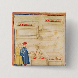 Dante en Virgil ontdekken Count Ugolino Vierkante Button 5,1 Cm