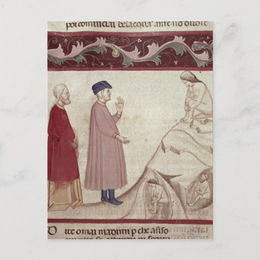 Dante en Virgil ontmoeten de zielen die gevangen z Briefkaart (Voorkant)