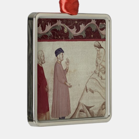 Dante en Virgil ontmoeten de zielen die gevangen z Metalen Ornament (Rechts)