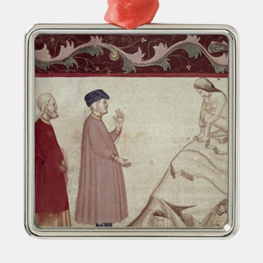 Dante en Virgil ontmoeten de zielen die gevangen z Metalen Ornament (Voorkant)
