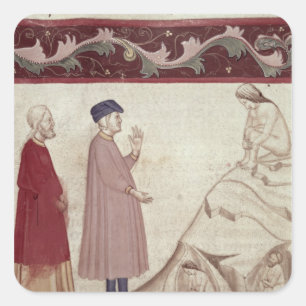 Dante en Virgil ontmoeten de zielen die gevangen z Vierkante Sticker