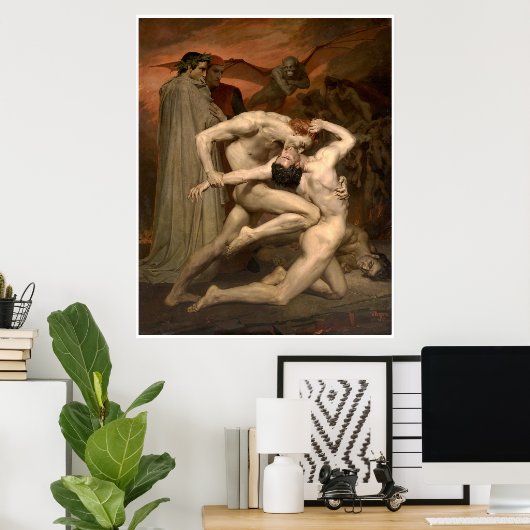 Dante en Virgil William-Adolphe Bouguereau Poster (Thuiskantoor)