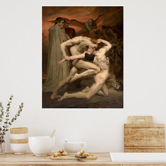 Dante en Virgil William-Adolphe Bouguereau Poster (Keuken)