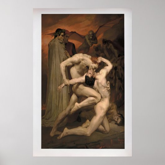 Dante en Virgilius door William-Adolphe Bouguereau Poster (Voorkant)