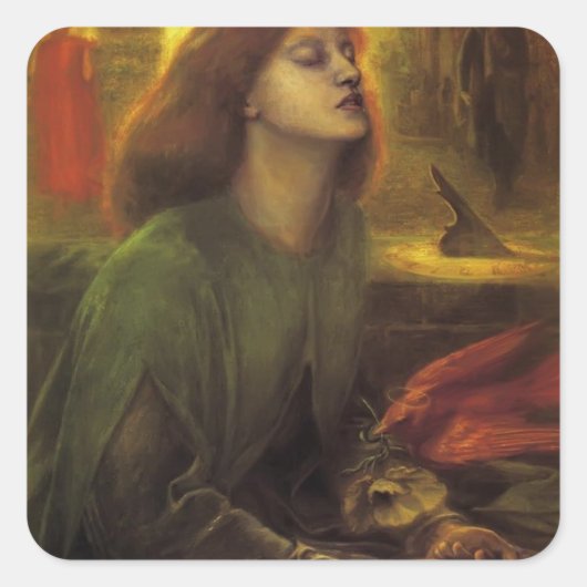 Dante Gabriel Rossetti- Beata Beatrix Vierkante Sticker (Voorkant)