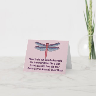 Dante Gabriel Rossetti Dragonfly Quote Notecard Kaart