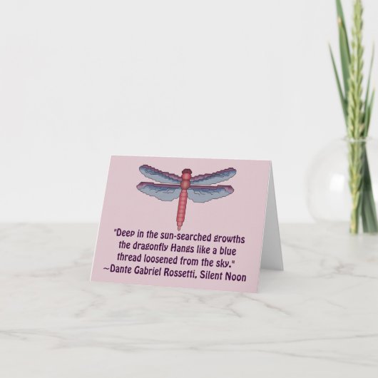 Dante Gabriel Rossetti Dragonfly Quote Notecard Kaart (Voorkant)