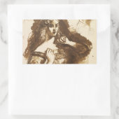 Dante Gabriel Rossetti - Halve schets Rechthoekige Sticker (Tas)