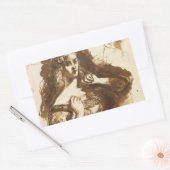 Dante Gabriel Rossetti - Halve schets Rechthoekige Sticker (Envelop)