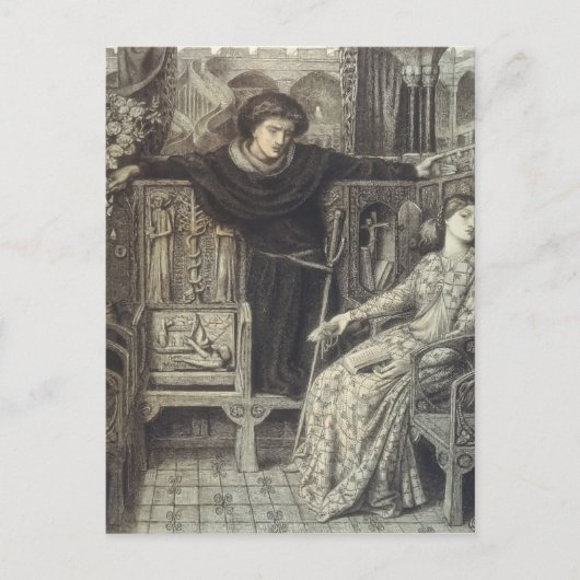 Dante Gabriel Rossetti: Hamlet en Ophelia Briefkaart (Voorkant)
