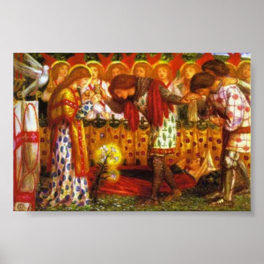 Dante Gabriel Rossetti schildert Sir Galahad Poster (Voorkant)
