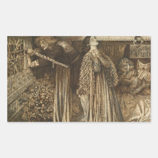 Dante Gabriel Rossetti - Sir Launcelot Rechthoekige Sticker (Voorkant)