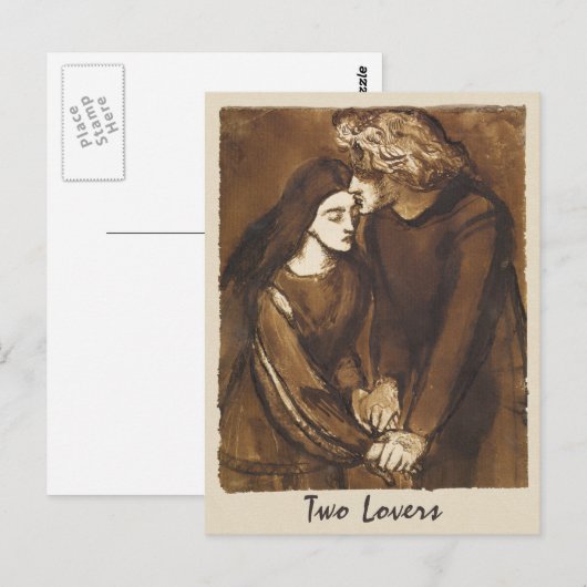 Dante Gabriel Rossetti Twee geliefden 1850 Briefkaart (Voorkant / Achterkant)