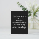 Dante Hell Neutrality Moral Crisis Quote Briefkaart (Staand voorkant)