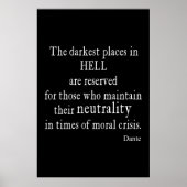 Dante Hell Neutrality Moral Crisis Quote Poster (Voorkant)
