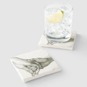 Dante Holding the Hand of Love Stenen Onderzetter (Zijkant)