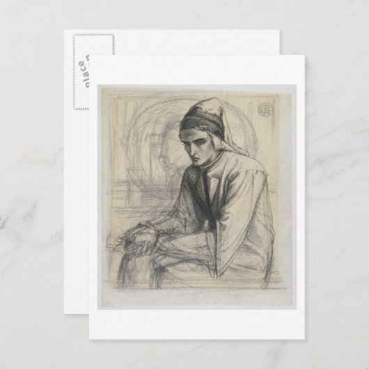 Dante in Meditation Holding a Pomegranate, c.1852 Briefkaart (Voorkant / Achterkant)