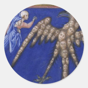 Dante met de adelaar in Paradiso Ronde Sticker