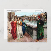 Dante ontmoet Beatrice in Florence. Feestdagenkaart (Voorkant / Achterkant)