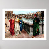 Dante ontmoet Beatrice in Florence. Poster (Voorkant)