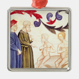 Dante, Virgil en de Plague-stricken Metalen Ornament