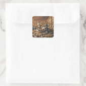 Dante & Virgil op de Styx Veerboot Vierkante Sticker (Tas)