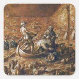 Dante & Virgil op de Styx Veerboot Vierkante Sticker