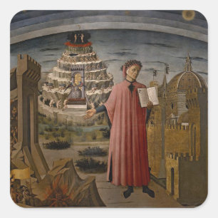 Dante voor Mt. Purgatory Vierkante Sticker