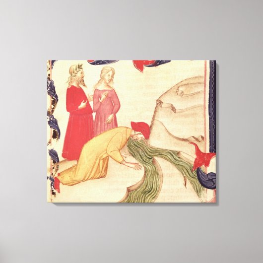 Dante zuivert zichzelf voordat ze binnenkomt canvas afdruk (Voorkant)