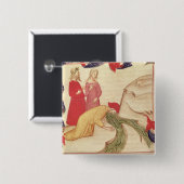 Dante zuivert zichzelf voordat ze binnenkomt vierkante button 5,1 cm (Voorkant /achterkant)