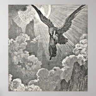 Dante's Divine Comedy Illustration Eagle Engraving Poster